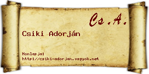 Csiki Adorján névjegykártya